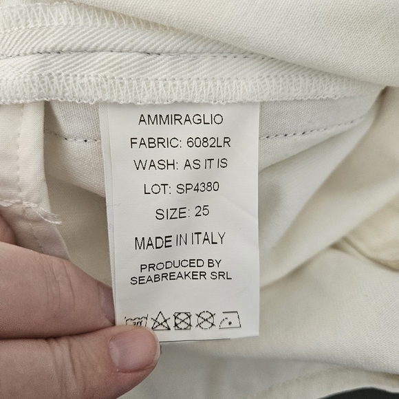 NWT Seafarer Anthropologie White Denim Pants Size 25 Ammiraglio FLAW - Picture 10 of 11